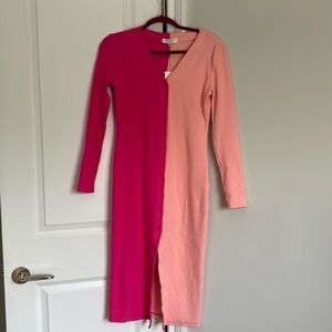 Simi london two tone pink midi sweater dress new with tags never worn